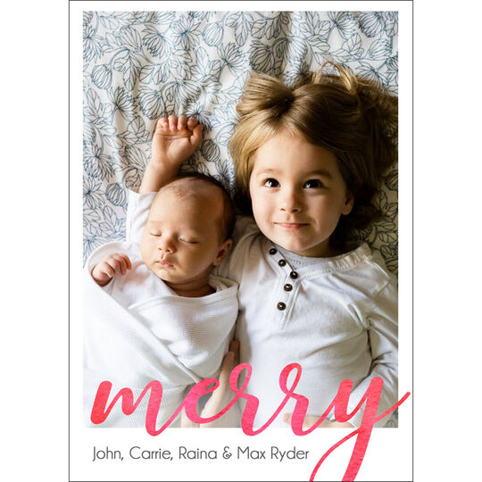 Merry Vertical Holiday Photo Cards